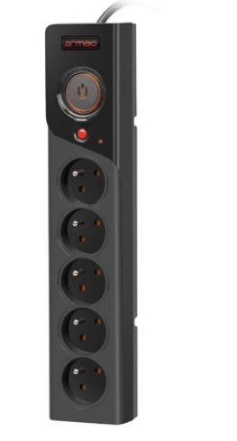 Listwa zasilająca Z5 1.5M 5x230V 10A Z5/15/CZ czarna Armac