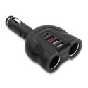 Samochodowy rozdzielacz gniazda zapalniczki 12-24V | 52W | 2.4A |2xUSB | USB QC 3.0 | USB-C PD | 2xgniazdo zapalniczki Qoltec