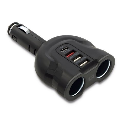 Samochodowy rozdzielacz gniazda zapalniczki 12-24V | 52W | 2.4A |2xUSB | USB QC 3.0 | USB-C PD | 2xgniazdo zapalniczki Qoltec Samochodowy rozdzielacz gniazda zapalniczki 12-24V | 52W | 2.4A |2xUSB | USB QC 3.0 | USB-C PD | 2xgniazdo zapalniczki Qoltec