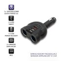 Samochodowy rozdzielacz gniazda zapalniczki 12-24V | 52W | 2.4A |2xUSB | USB QC 3.0 | USB-C PD | 2xgniazdo zapalniczki Qoltec