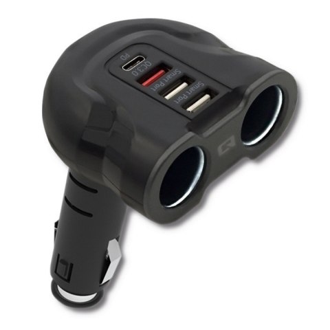 Samochodowy rozdzielacz gniazda zapalniczki 12-24V | 52W | 2.4A |2xUSB | USB QC 3.0 | USB-C PD | 2xgniazdo zapalniczki Qoltec Samochodowy rozdzielacz gniazda zapalniczki 12-24V | 52W | 2.4A |2xUSB | USB QC 3.0 | USB-C PD | 2xgniazdo zapalniczki Qoltec
