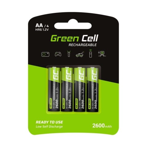Akumulatorki Paluszki 4x AA R6 2600mAh Green Cell