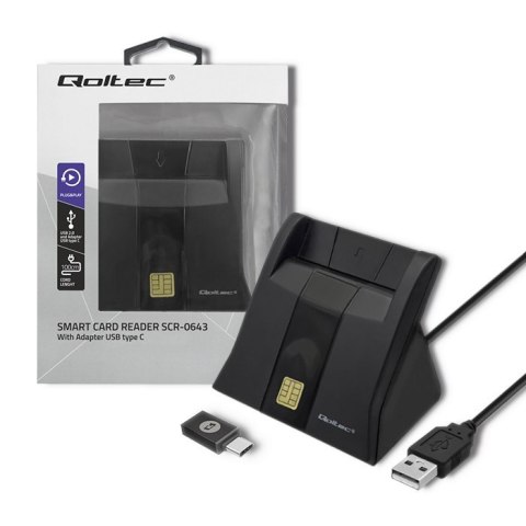 Inteligentny czytnik chipowych kart ID | USB 2.0 | Plug&play Qoltec Inteligentny czytnik chipowych kart ID | USB 2.0 | Plug&play Qoltec