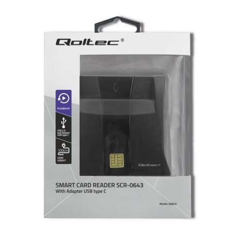 Inteligentny czytnik chipowych kart ID | USB 2.0 | Plug&play Qoltec Inteligentny czytnik chipowych kart ID | USB 2.0 | Plug&play Qoltec