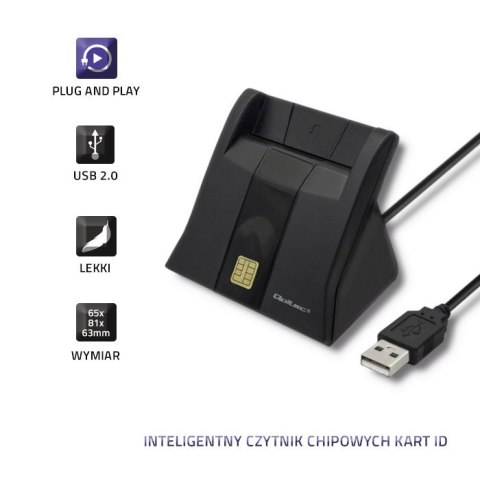 Inteligentny czytnik chipowych kart ID | USB 2.0 | Plug&play Qoltec Inteligentny czytnik chipowych kart ID | USB 2.0 | Plug&play Qoltec