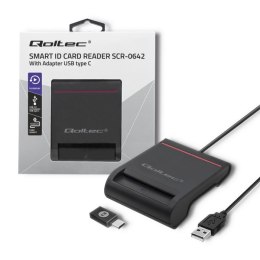 Inteligentny czytnik chipowych kart ID | USB2.0 | Plug&play Qoltec