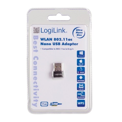 Nano adapter WLAN 802.11ac , USB2.0 LogiLink Nano adapter WLAN 802.11ac , USB2.0 LogiLink