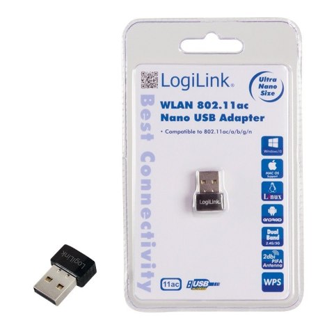 Nano adapter WLAN 802.11ac , USB2.0 LogiLink Nano adapter WLAN 802.11ac , USB2.0 LogiLink