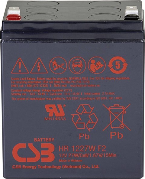 Akumulator HR1227WF2 27W@15min 6.5Ah 3-5lat CSB