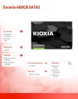 Dysk SSD Exceria 480GB SATA3 550/540Mb/s Kioxia