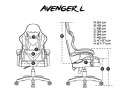 Fotel dla graczy Avenger L Czarno-biały Fury