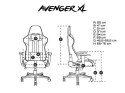Fotel dla graczy Avenger XL Czarno-biały Fury