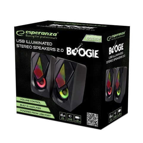 Głośnik 2.0 USB Led Rainbow Boogie Esperanza
