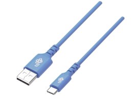 Kabel USB-USB C 1m silikonowy niebieski Quick Charge TB
