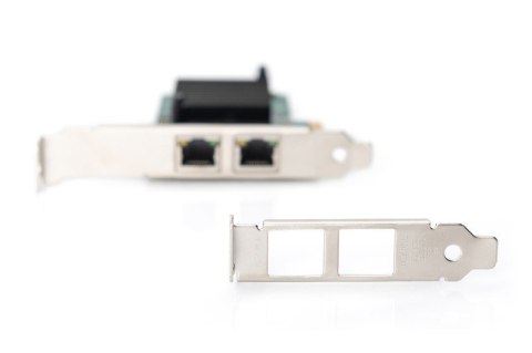 Karta sieciowa przewodowa PCI Express 2x RJ45 Gigabit 10/100/1000Mbps Low Profile Digitus