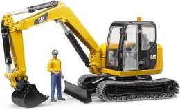 Minikoparka CAT z figurka robotnika BRUDER