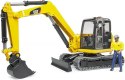 Minikoparka CAT z figurka robotnika BRUDER