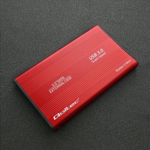 Obudowa na dysk HDD/SSD 2.5 cala SATA3 | USB 3.0 | Czerwona Qoltec Obudowa na dysk HDD/SSD 2.5 cala SATA3 | USB 3.0 | Czerwona Qoltec