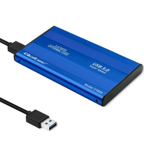 Obudowa na dysk HDD/SSD 2.5 cala SATA3 | USB 3.0 | Niebieska Qoltec Obudowa na dysk HDD/SSD 2.5 cala SATA3 | USB 3.0 | Niebieska Qoltec