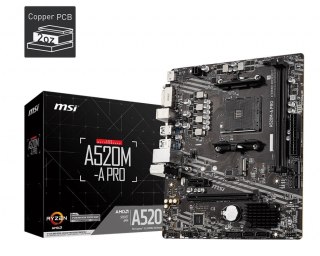 Płyta główna A520M-A PRO AM4 2DDR4 DVI/HDMI USB 3.2 mATX MSI