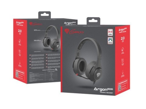 Słuchawki dla graczy Genesis Argon 600 z mikrofonem czarne Natec