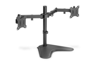 Stojak biurkowy podwójny z zaciskiem 2xLCD max. 32" max. Obciążenie 2x 8kg uchylno-obrotowy czarny Digitus