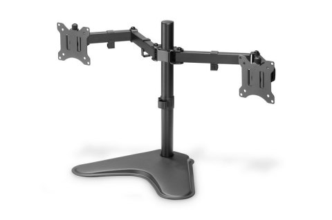 Stojak biurkowy podwójny z zaciskiem 2xLCD max. 32" max. Obciążenie 2x 8kg uchylno-obrotowy czarny Digitus