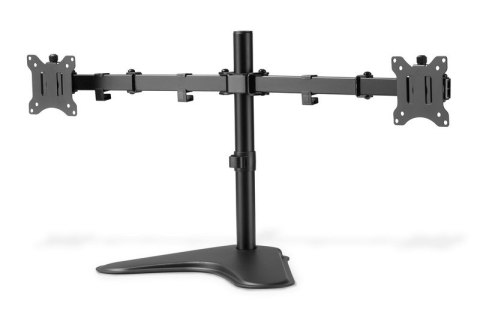 Stojak biurkowy podwójny z zaciskiem 2xLCD max. 32" max. Obciążenie 2x 8kg uchylno-obrotowy czarny Digitus