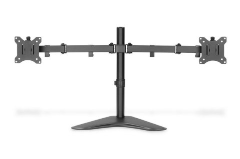 Stojak biurkowy podwójny z zaciskiem 2xLCD max. 32" max. Obciążenie 2x 8kg uchylno-obrotowy czarny Digitus