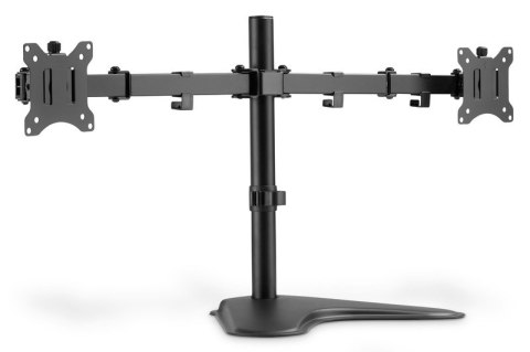 Stojak biurkowy podwójny z zaciskiem 2xLCD max. 32" max. Obciążenie 2x 8kg uchylno-obrotowy czarny Digitus
