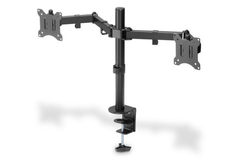 Uchwyt biurkowy podwójny z zaciskiem 2xLCD max. 32" max. Obciążenie 2x 8kg uchylno-obrotowy czarny Digitus