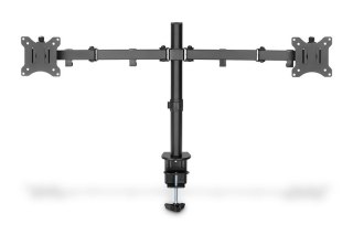 Uchwyt biurkowy podwójny z zaciskiem 2xLCD max. 32" max. Obciążenie 2x 8kg uchylno-obrotowy czarny Digitus