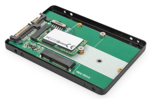 Adapter na dysk SATA/HDD 2,5" M.2 /mSATA SATA 3,6 Gbit/s, zapis do 520 MB/s Aluminiowa Digitus