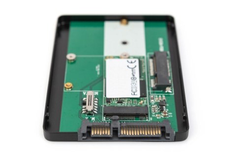 Adapter na dysk SATA/HDD 2,5" M.2 /mSATA SATA 3,6 Gbit/s, zapis do 520 MB/s Aluminiowa Digitus