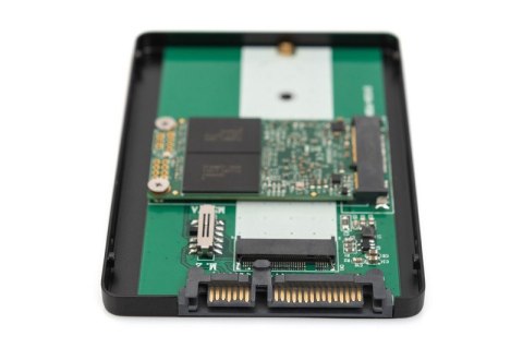 Adapter na dysk SATA/HDD 2,5" M.2 /mSATA SATA 3,6 Gbit/s, zapis do 520 MB/s Aluminiowa Digitus