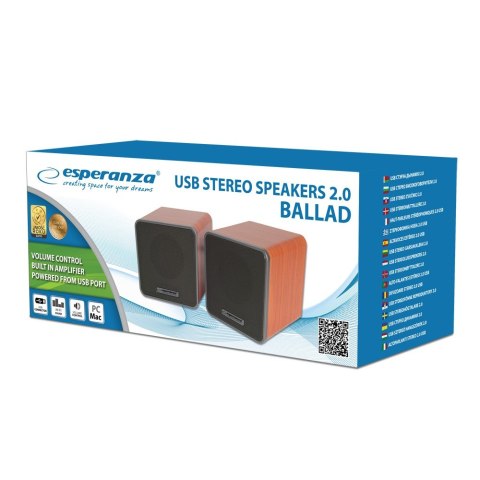 Głośnik 2.0 USB Ballad Esperanza