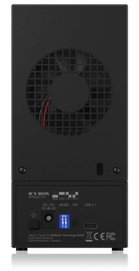 IB-RD3621-C31 Obudowa RAID 2 x 2,5 lub 3,5 cala HDD IcyBox IB-RD3621-C31 Obudowa RAID 2 x 2,5 lub 3,5 cala HDD IcyBox