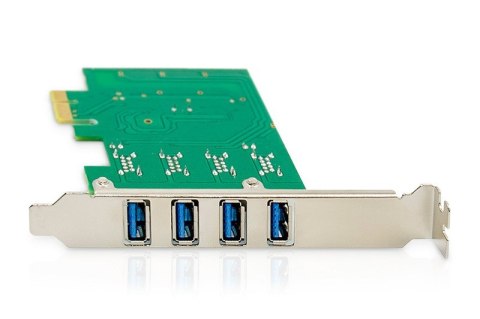 Karta rozszerzeń (Kontroler) USB 3.0 PCI Express 4xUSB 3.0 Low Profile Chipset: VL805 Digitus