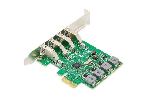 Karta rozszerzeń (Kontroler) USB 3.0 PCI Express 4xUSB 3.0 Low Profile Chipset: VL805 Digitus