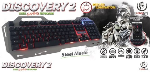 Klawiatura metalowa podwietlana gaming Rebeltec DISCOVERY 2 Rebeltec Klawiatura metalowa podwietlana gaming Rebeltec DISCOVERY 2 Rebeltec