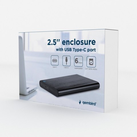 Obudowa zewnętrzna 2.5 cala USB 3.1 Czarna Gembird