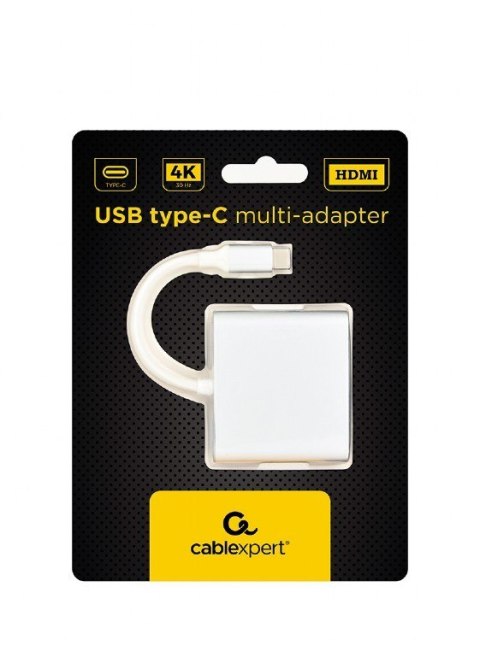 Adapter USB typ C srebrny USB C, USB A 3.0, HDMI Gembird