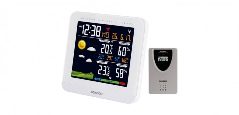 Stacja meteo SWS 5600 Biała zegar budzik Sencor