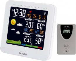 Stacja meteo SWS 5600 Biała zegar budzik Sencor