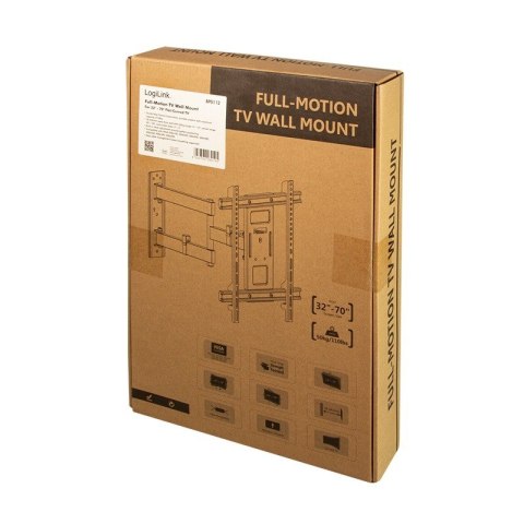 Uchwyt ścienny LCD/LED VESA 32-70 cali Max. 50kg LogiLink Uchwyt ścienny LCD/LED VESA 32-70 cali Max. 50kg LogiLink