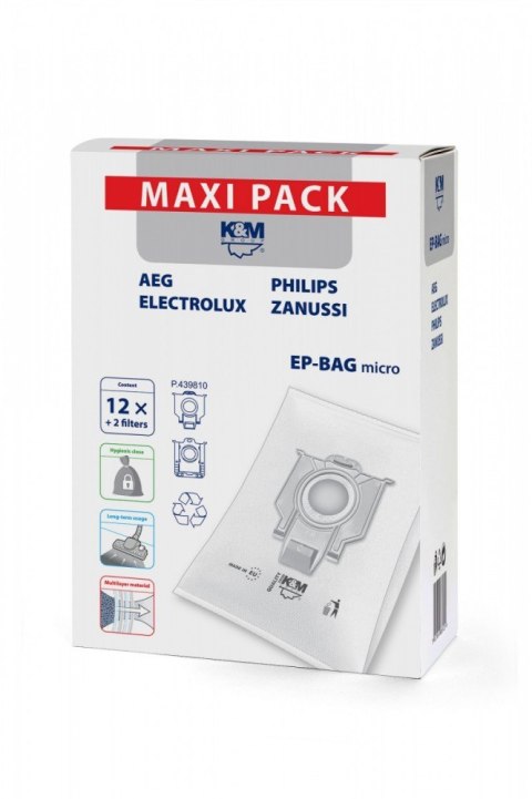 Worki do odkurzacza 12 + 2 EP-BAG micro MAXI PACK K&M