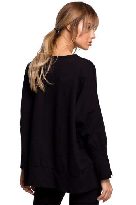 Bluza Damska Model MOE491 Black - Moe Bluza Damska Model MOE491 Black - Moe