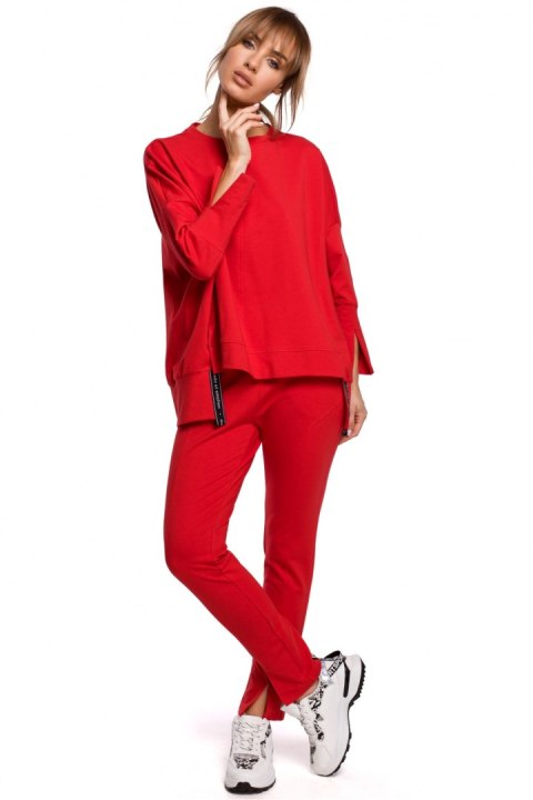 Bluza Damska Model MOE491 Red - Moe Bluza Damska Model MOE491 Red - Moe