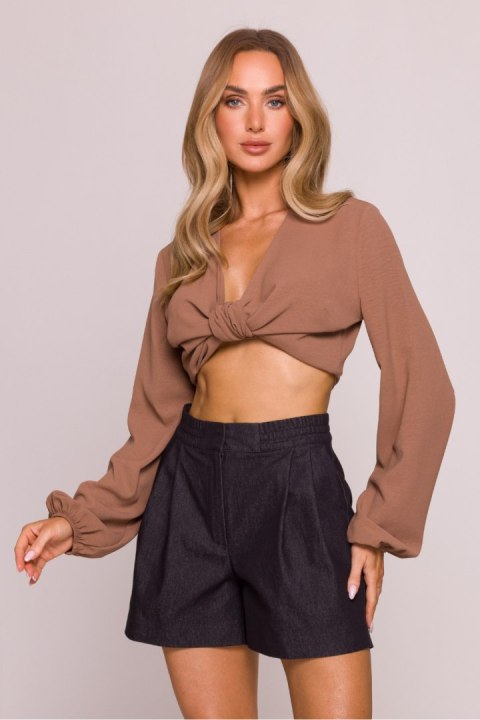 Szorty Damskie Model MOE860 Grafit - Moe Szorty Damskie Model MOE860 Grafit - Moe