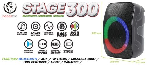 Głośnik Bluetooth STAGE 300 Rebeltec Głośnik Bluetooth STAGE 300 Rebeltec